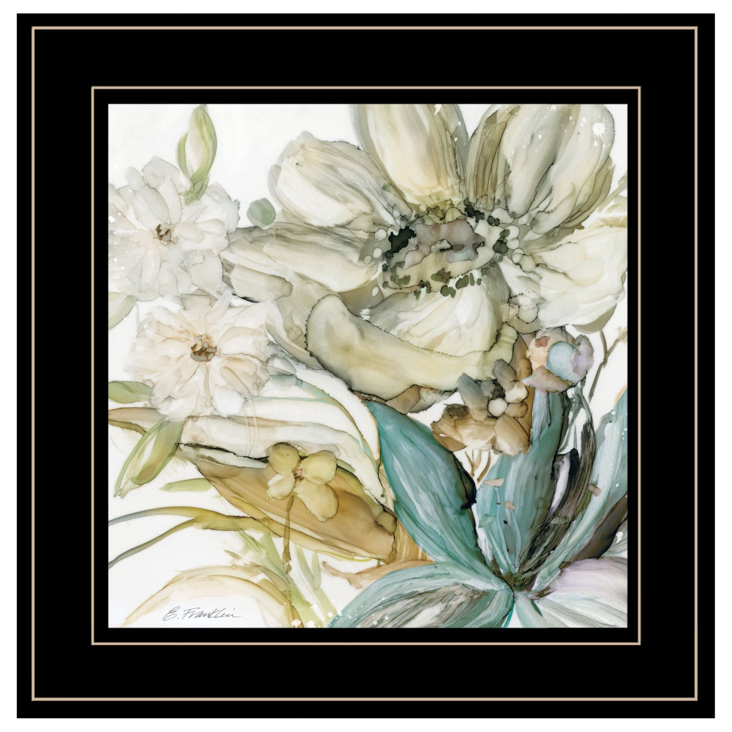 Sea glass Garden II 3 Black Framed Print Wall Art-1