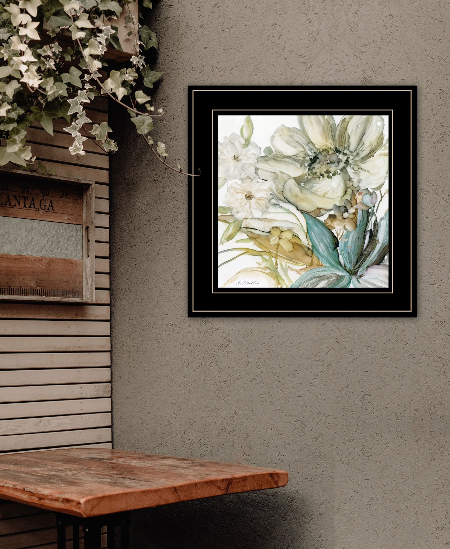 Sea glass Garden II 3 Black Framed Print Wall Art-3