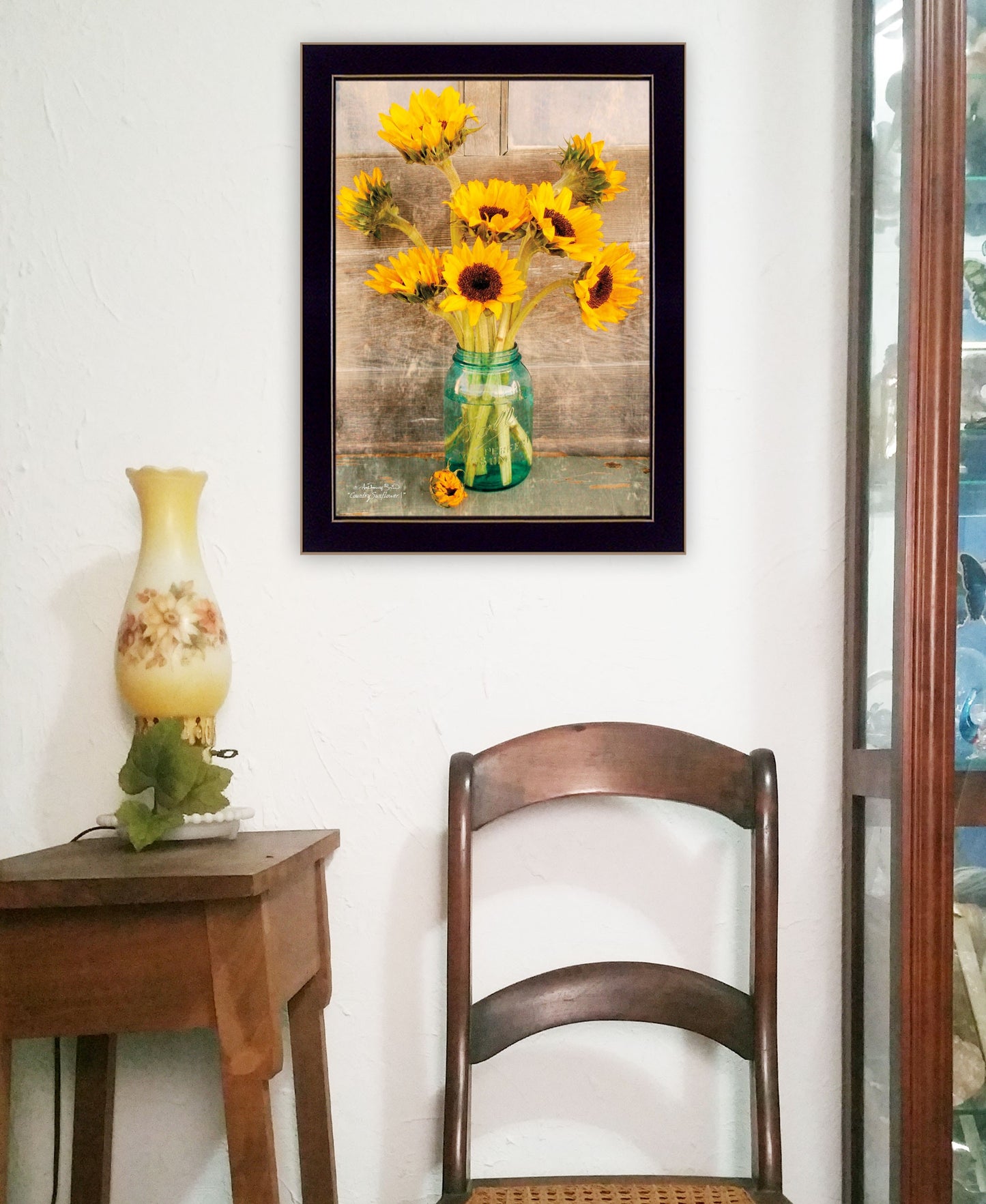 Country Sunflowers 1 Black Framed Print Wall Art-4