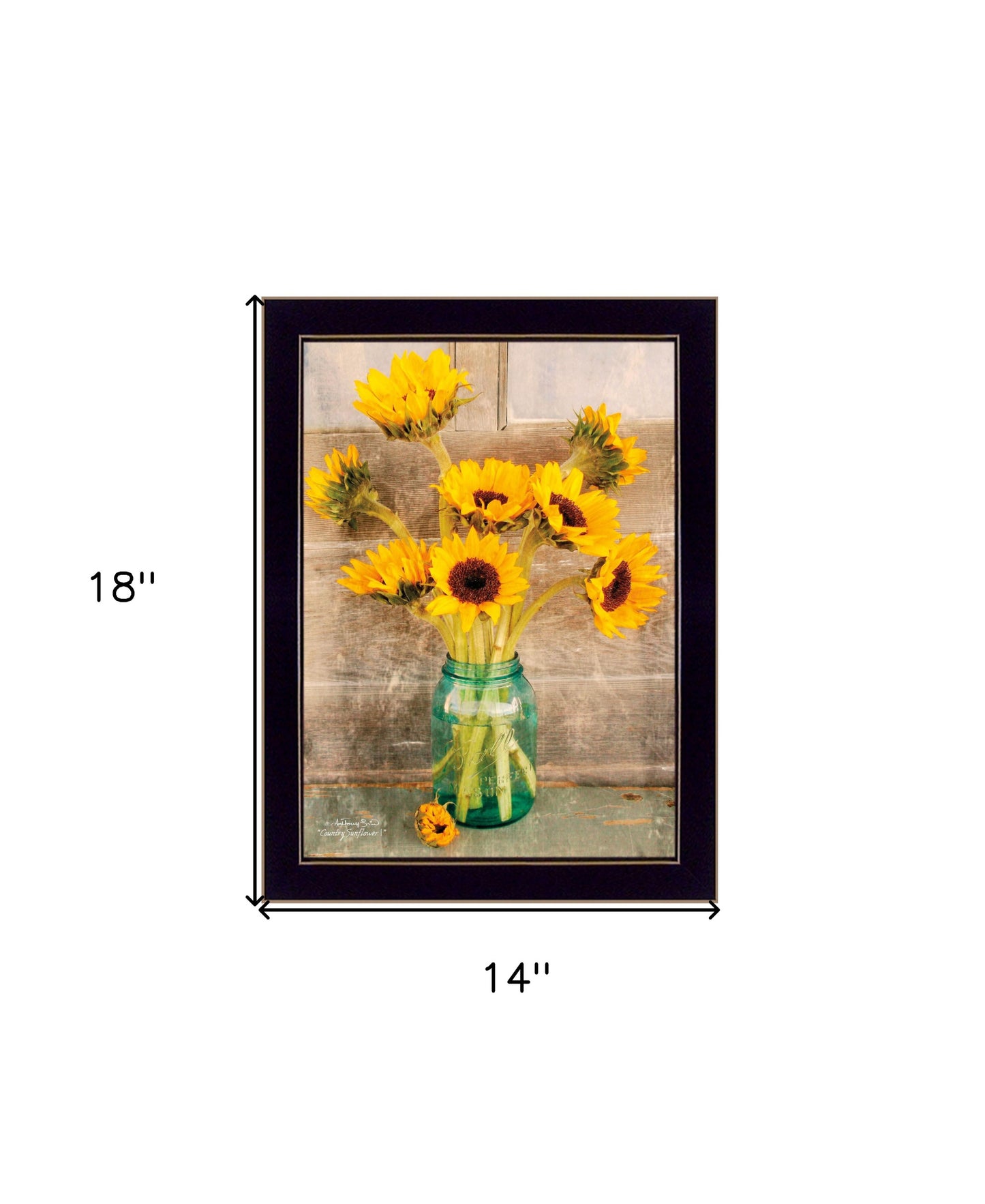Country Sunflowers 1 Black Framed Print Wall Art-5