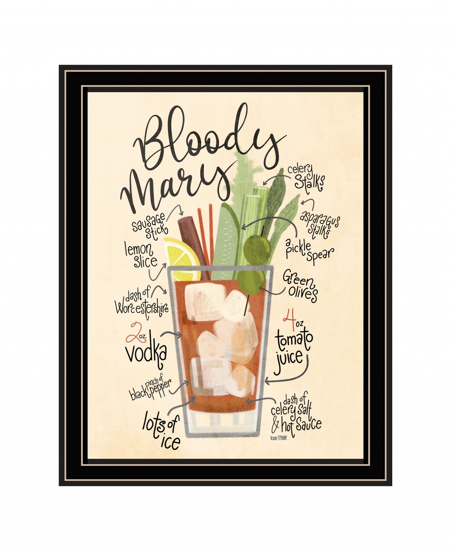 Bloody Mary 1 Black Framed Print Wall Art-1