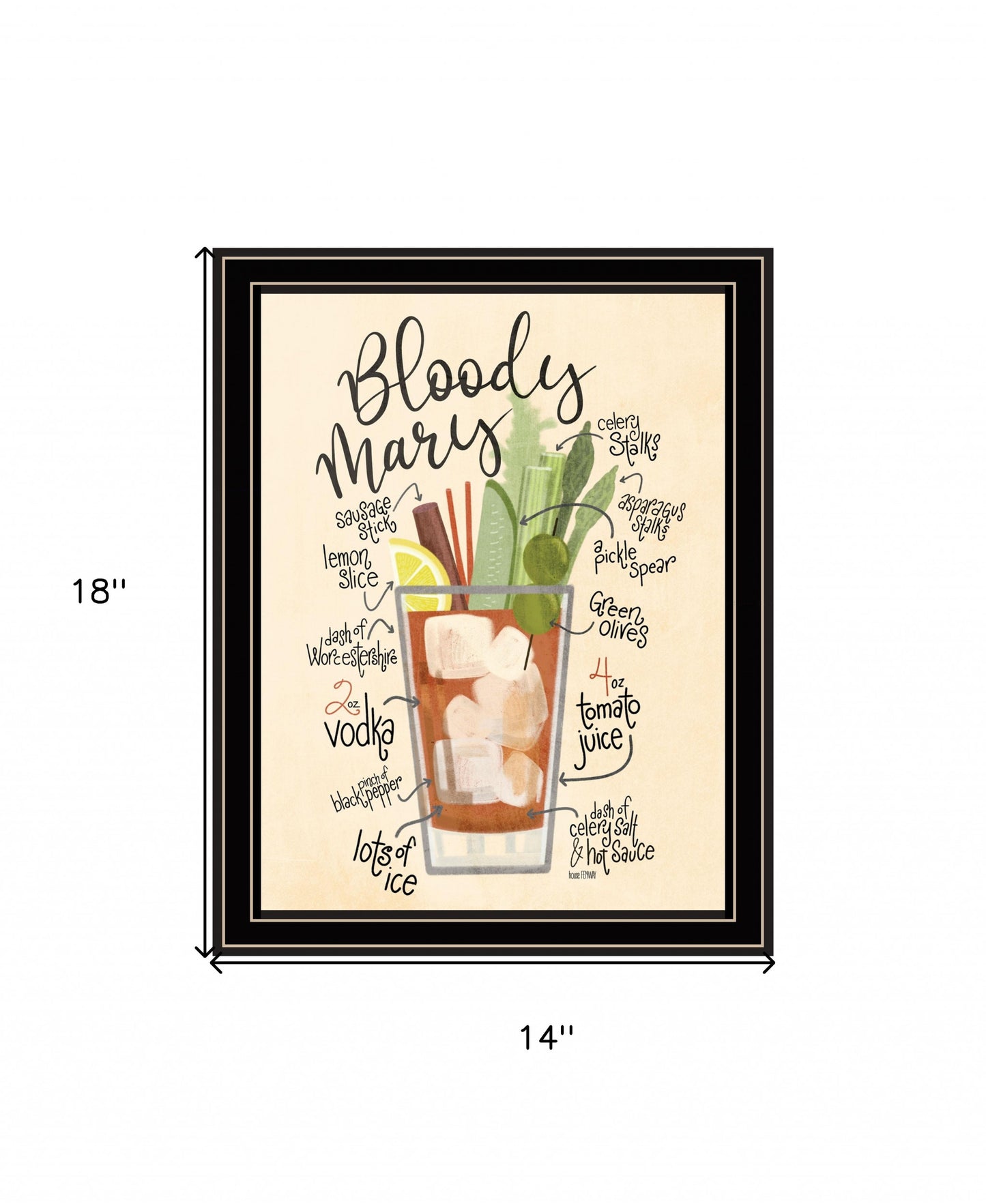 Bloody Mary 1 Black Framed Print Wall Art-4