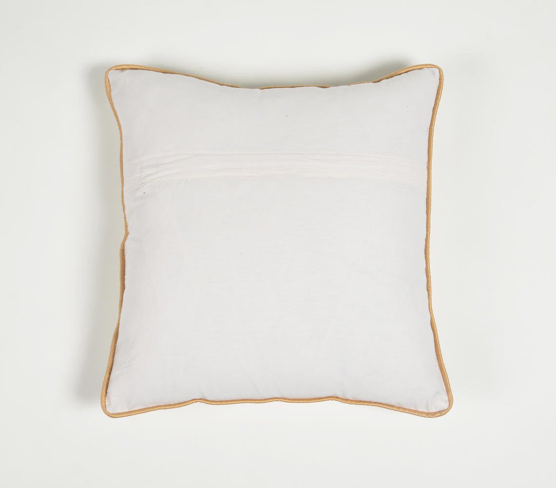 16" Yellow and White Striped Cotton Blend Throw Pillow Cover-2
