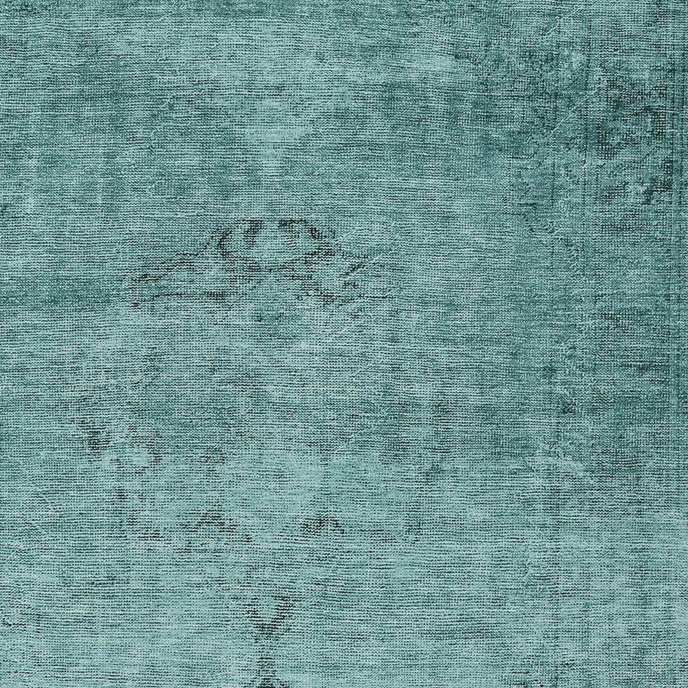 5' X 8' Teal Blue Turquoise And Charcoal Oriental Washable Indoor Outdoor Area Rug-4