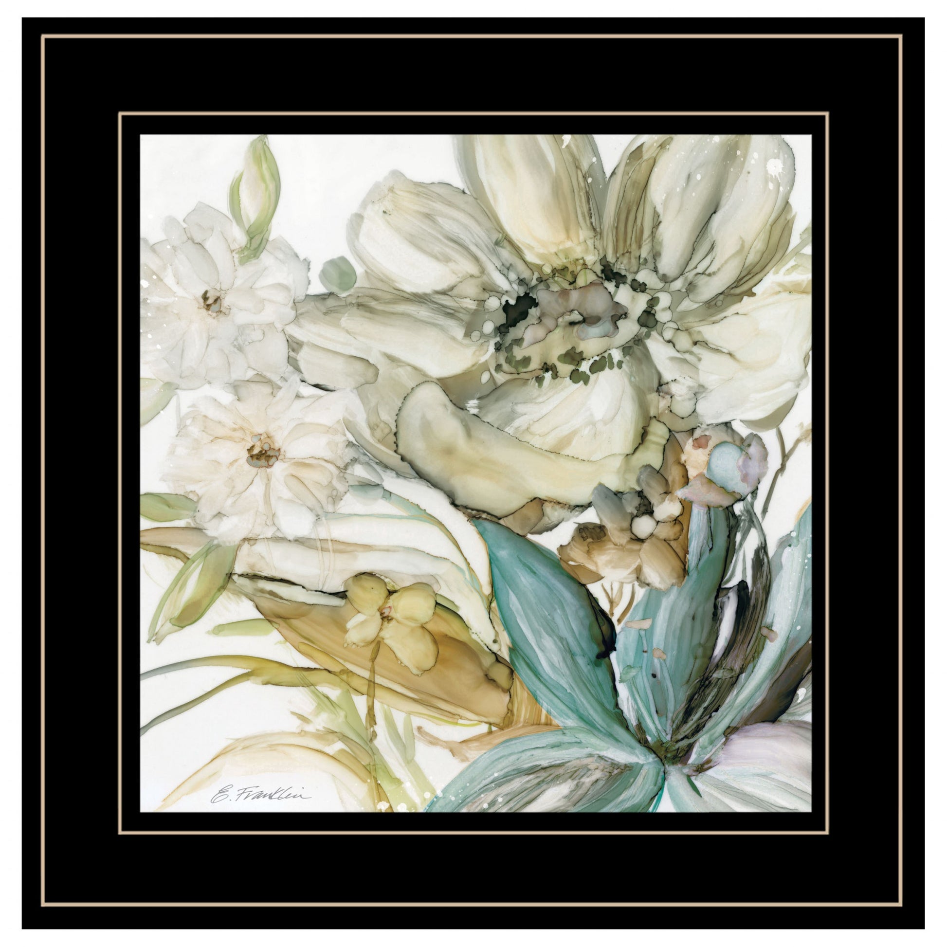 Sea glass Garden II 3 Black Framed Print Wall Art-1