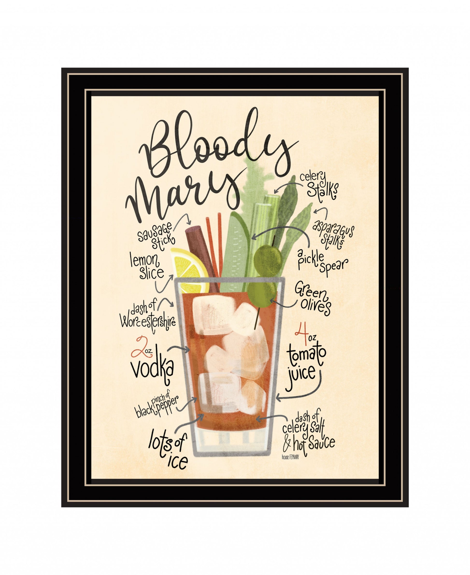 Bloody Mary 1 Black Framed Print Wall Art-1